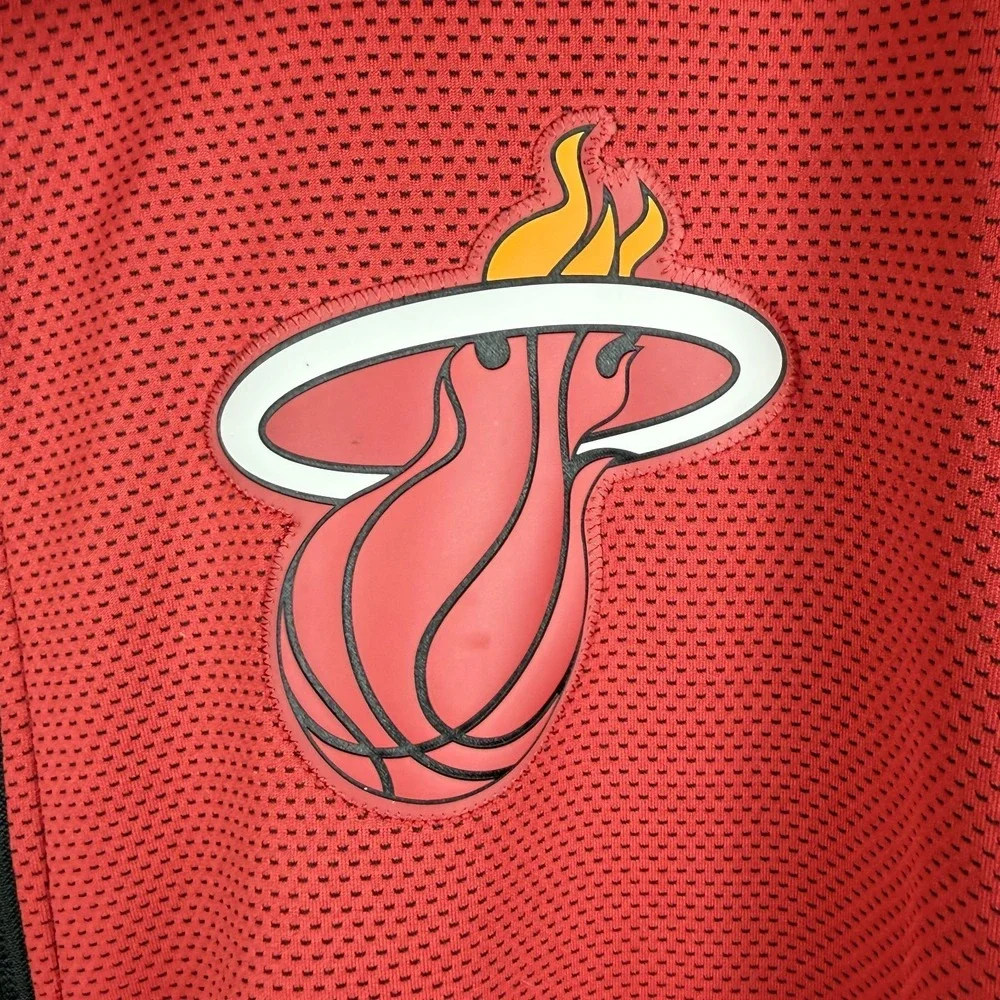 Nike Miami Heat Hoodie Mens Large L Red Dri-Fit NBA Basketball Full Zip Jacket